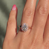 unique moissanite engagement ring in rose gold vintage inspired diamond ring by la more design