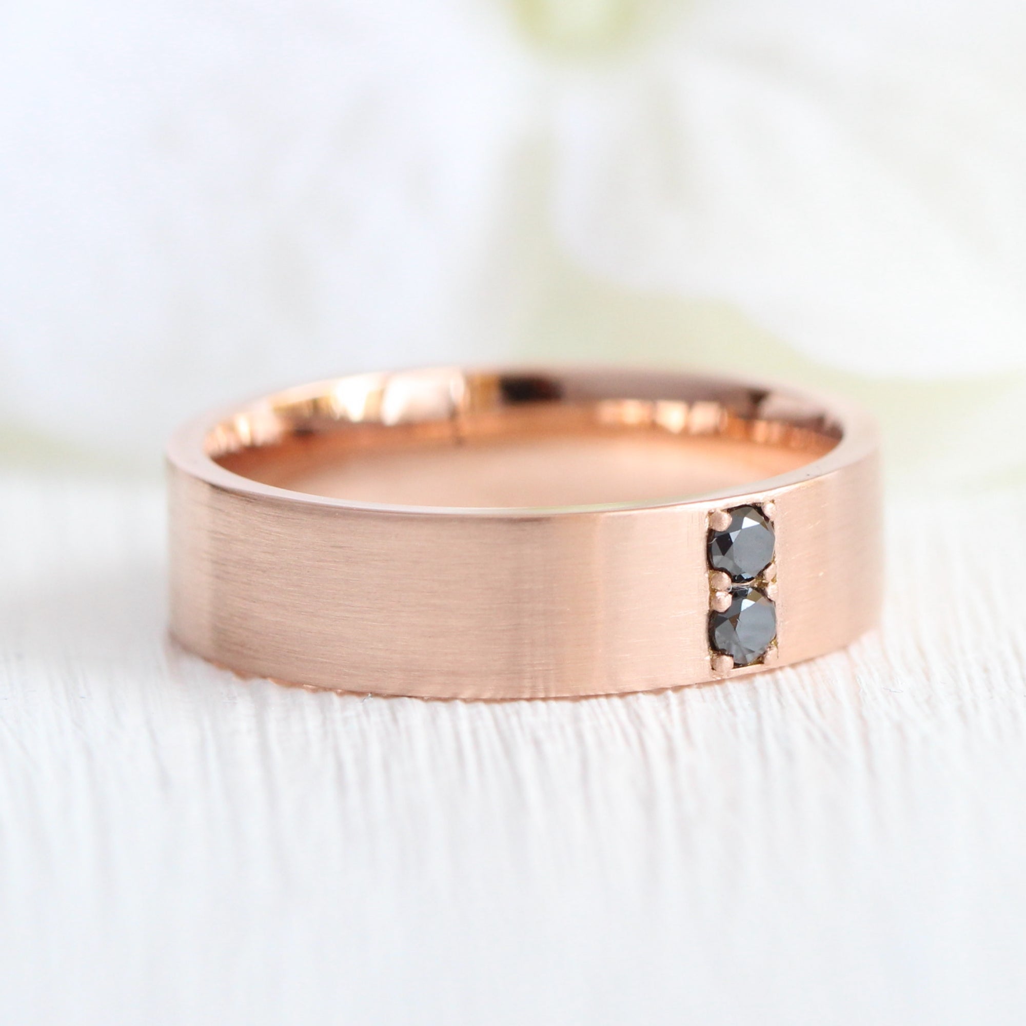 2 stone diamond wedding ring rose gold, black diamond wide wedding bands for him la more design jewelry