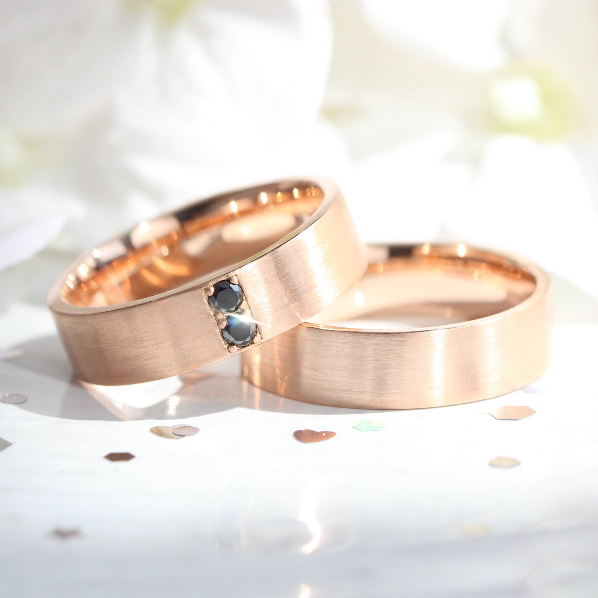 2 stone diamond wedding ring rose gold, black diamond wide wedding bands for him la more design jewelry
