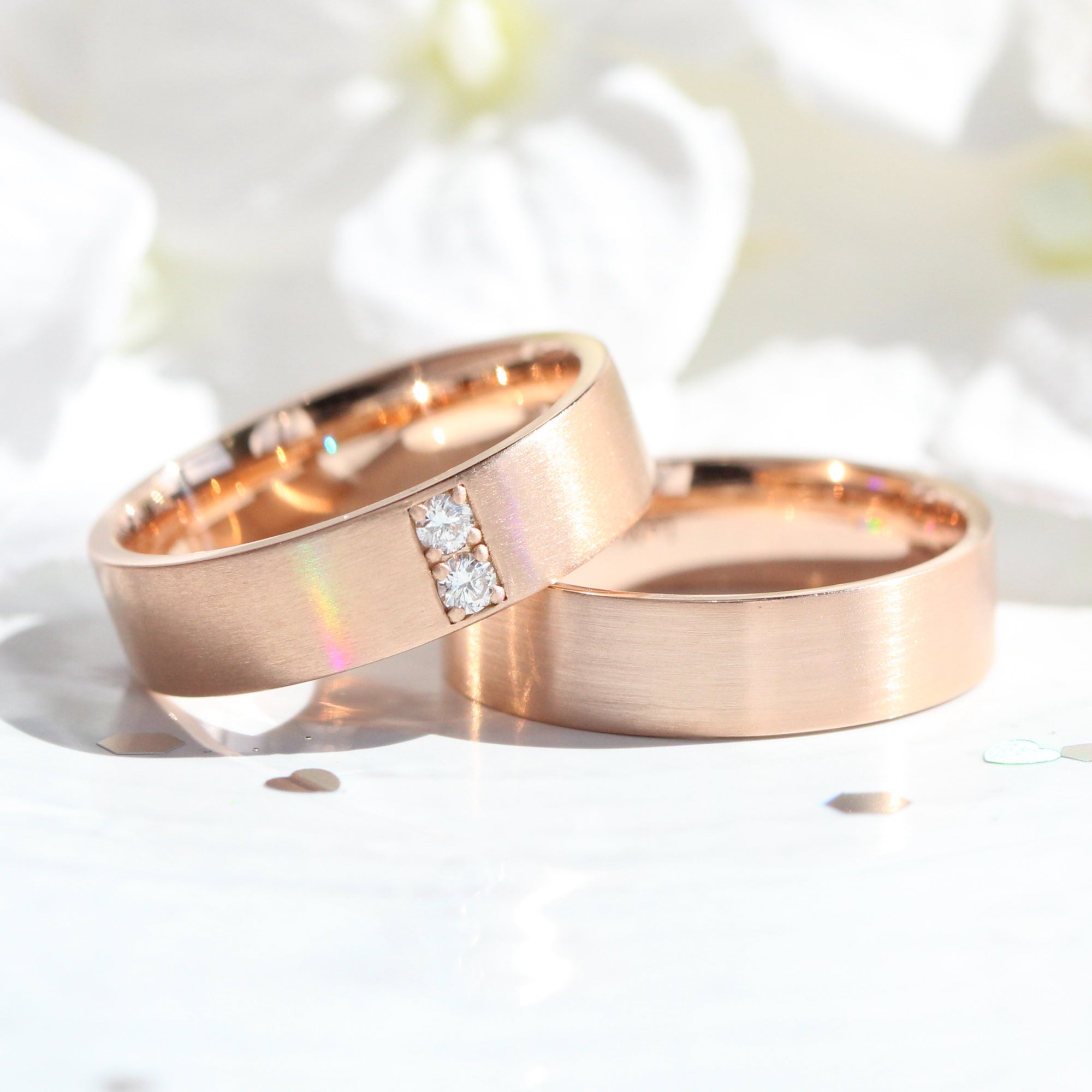 2 stone diamond wedding ring rose gold, diamond wide wedding bands for him la more design jewelry