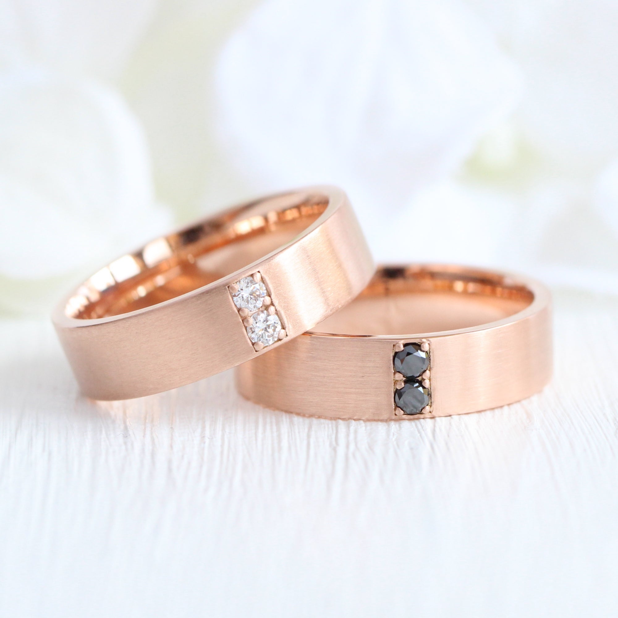 2 stone diamond wedding ring rose gold, diamond wide wedding bands for him la more design jewelry