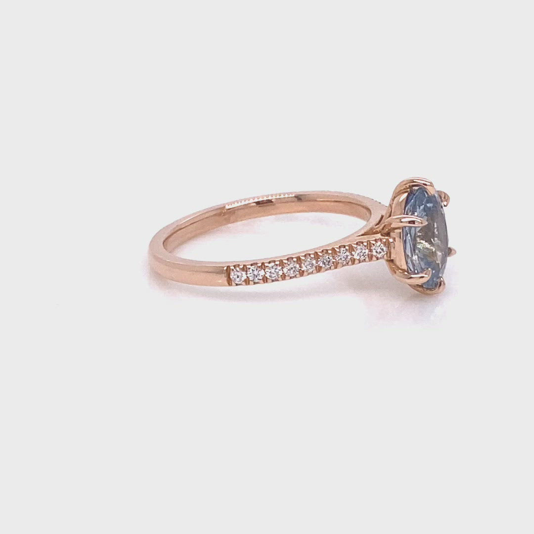 aqua blue sapphire ring rose gold solitaire oval ring la more design jewelry