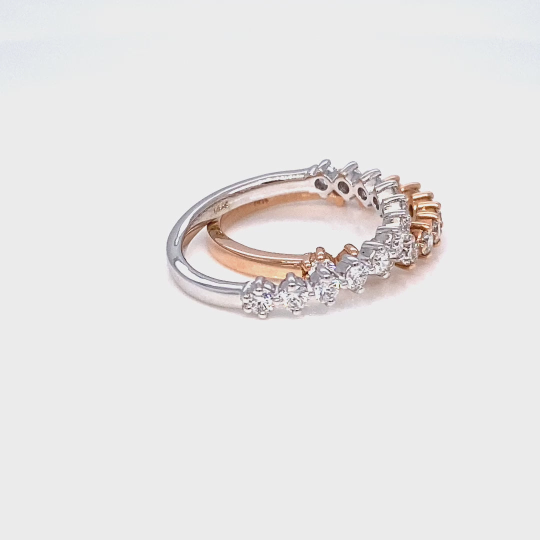 4 Prong Diamond Wedding Ring Rose Gold in Half Eternity Wedding Band by La More Design Jewelry