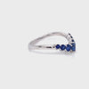 large sapphire wedding band in white gold half eternity curved wedding ring by la more design jewelry