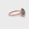 Large salt and pepper diamond ring rose gold pear solitaire ring la more design jewelry