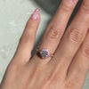 Gray diamond engagement ring in rose gold vintage floral diamond band by la more design