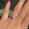 halo diamond moissanite engagement ring rose gold pear shaped ring low profile ring by la more design jewelry