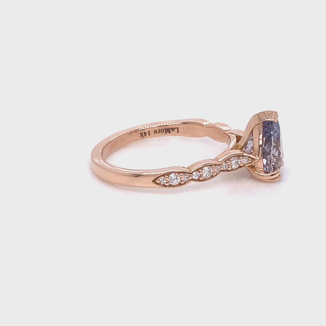 lavender sapphire ring rose gold solitaire pear ring la more design jewelry