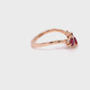 pear and baguette diamond and ruby ring rose gold curved wedding band by la more design jewelry