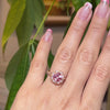 Large peach pink sapphire ring rose gold vintage halo diamond sapphire ring la more design jewelry