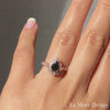 Pear black diamond engagement ring rose gold vintage halo ring la more design jewelry
