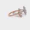 marquise moissanite engagement ring rose gold halo diamond pave band la more design jewelry
