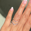 curved star diamond wedding band rose gold by la more design