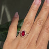 Large ruby engagement ring rose gold vintage halo diamond ruby ring la more design jewelry