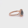 Vintage salt and pepper diamond ring rose gold 3 stone pear ring la more design jewelry