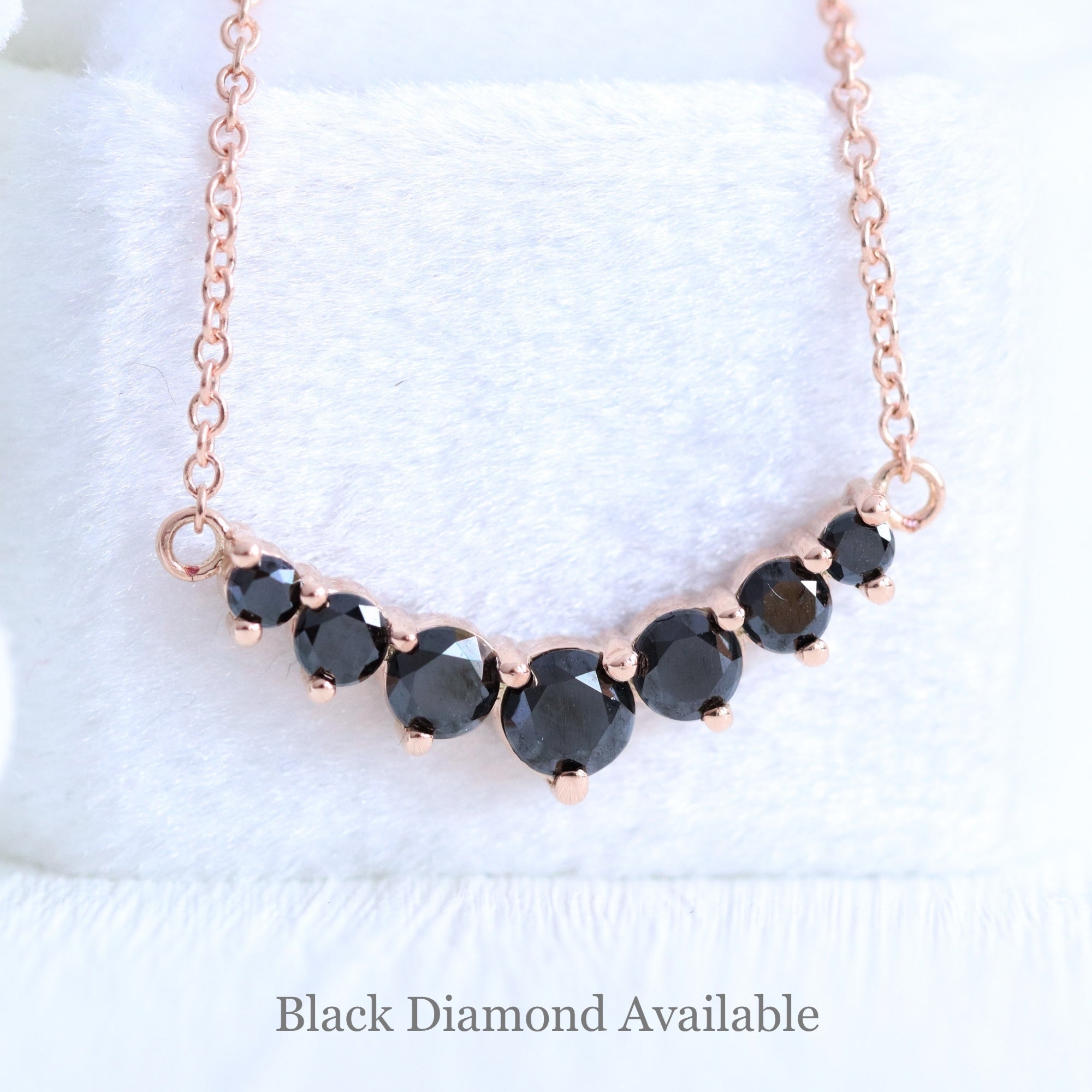 7 black diamond necklace rose gold drop pendant chain la more design jewelry