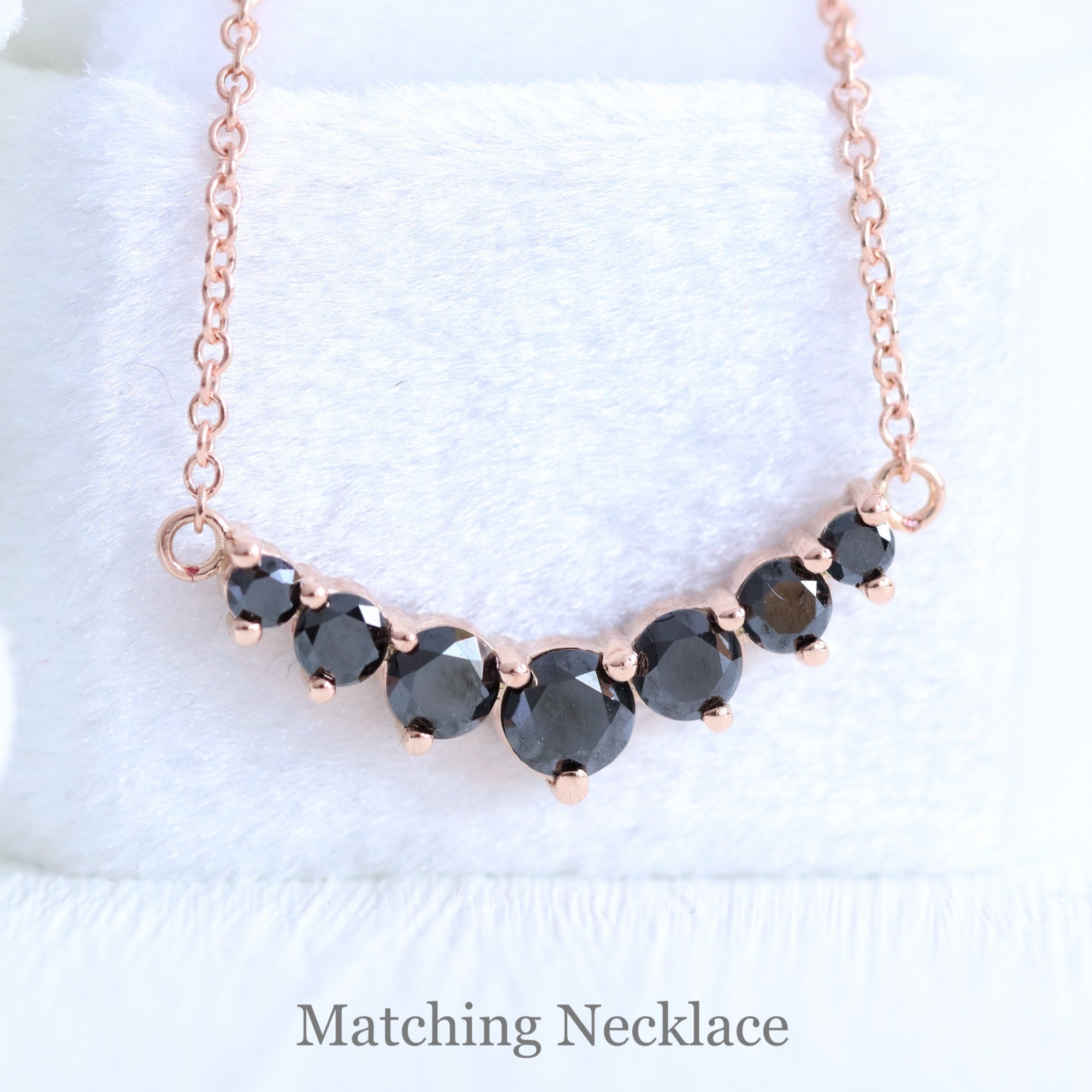 7 black diamond necklace rose gold drop pendant chain la more design jewelry