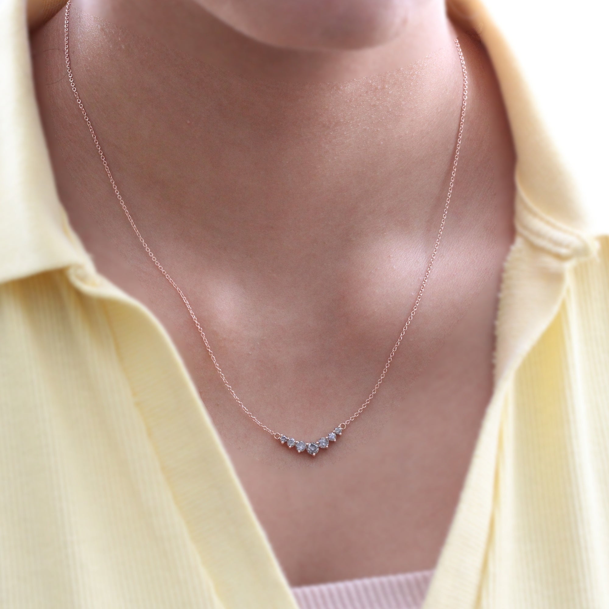 7 salt and pepper diamond necklace rose gold drop pendant chain la more design jewelry