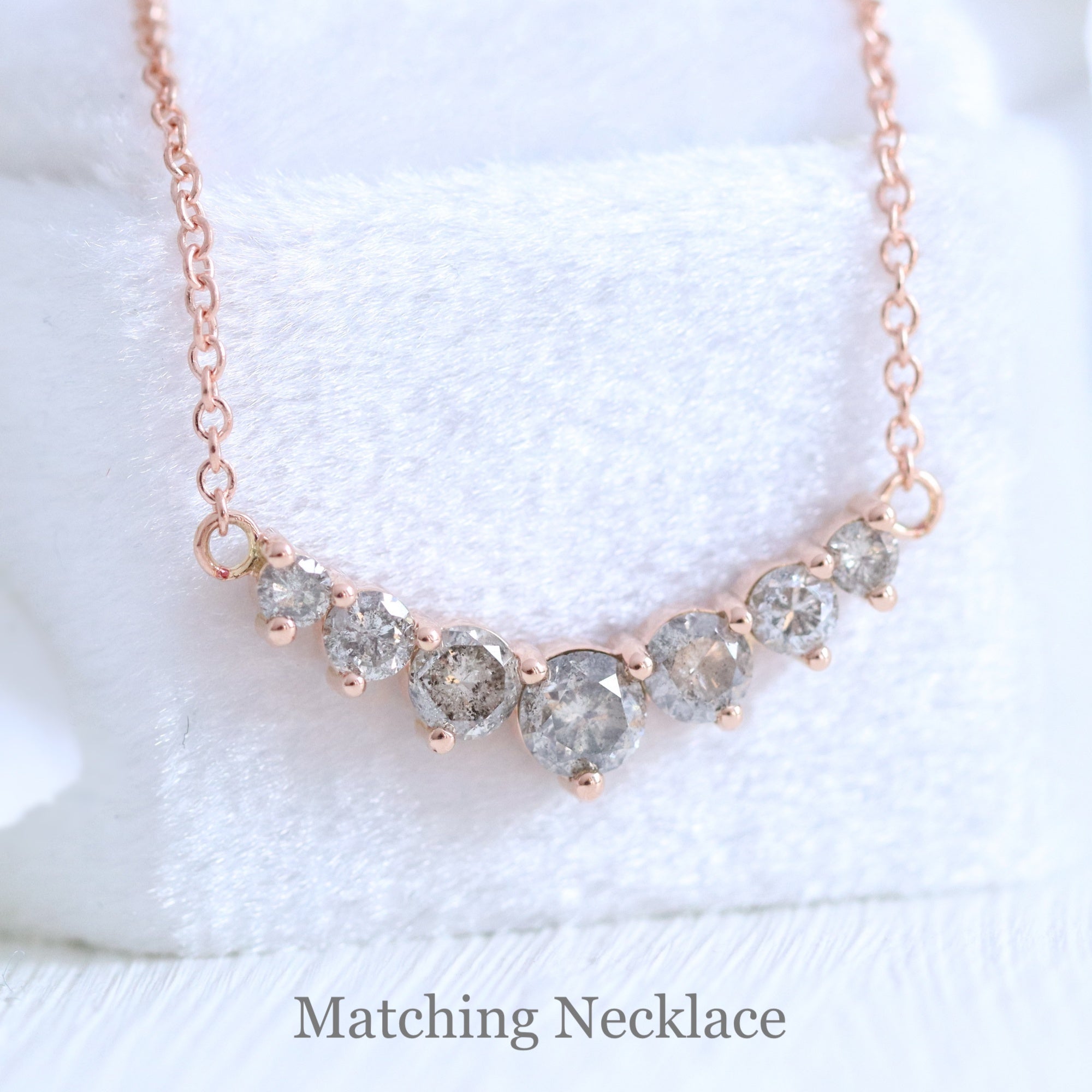 7 salt and pepper diamond necklace rose gold drop pendant chain la more design jewelry