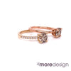 This stunningly gorgeous champagne diamond engagement ring features a 1.01 carat round cut natural champagne diamond set in a 14k rose gold flat set low profile solitaire ring setting which lays flat perfectly on top of your finger for comfortable wear.   All our curved wedding bands can nest beautifully with this low profile solitaire engagement ring!