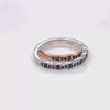 Black diamond wedding ring in rose gold scalloped band by la more design