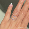 Star diamond ring in rose gold curved wedding band by la more design jewelry