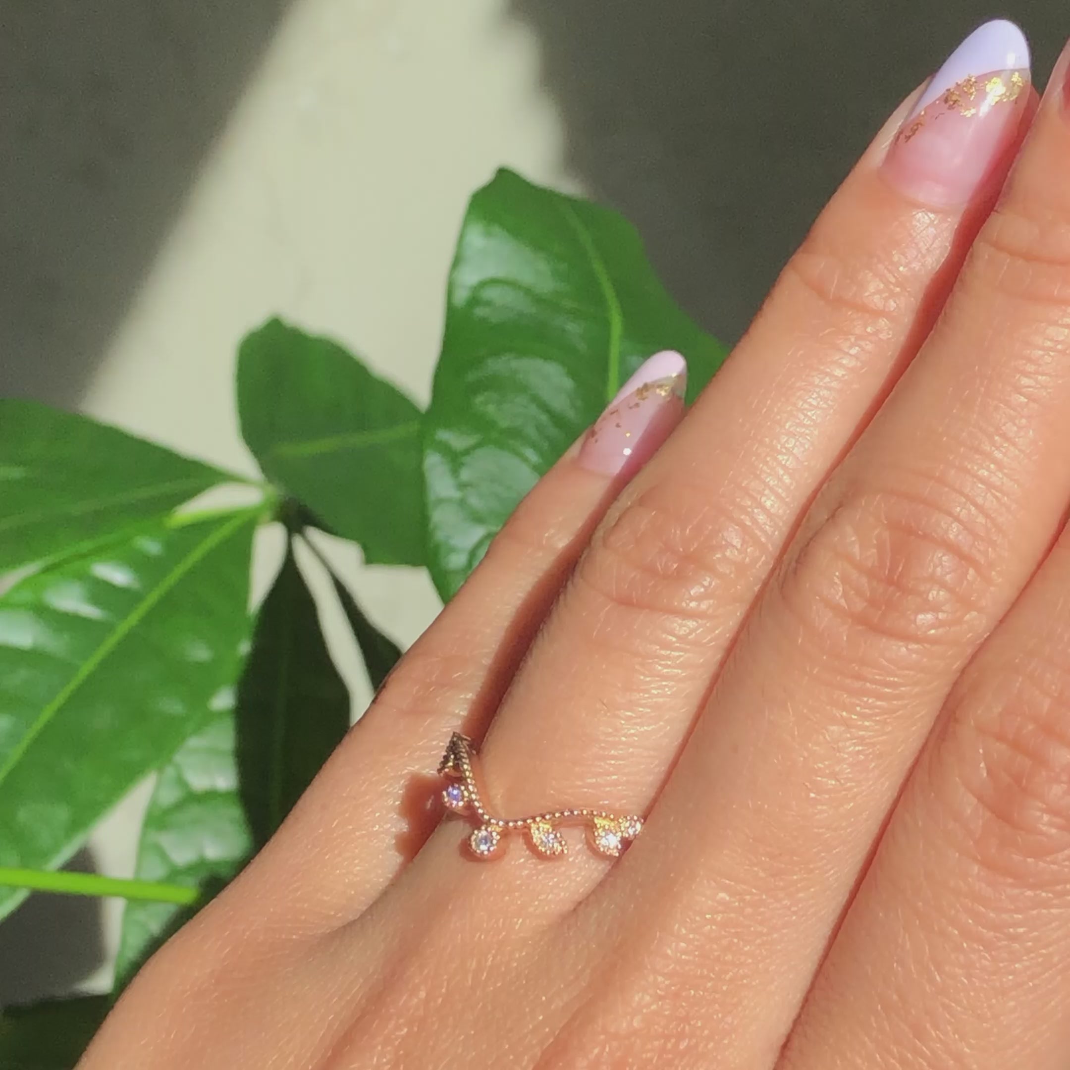 Gold leaf hotsell ring band