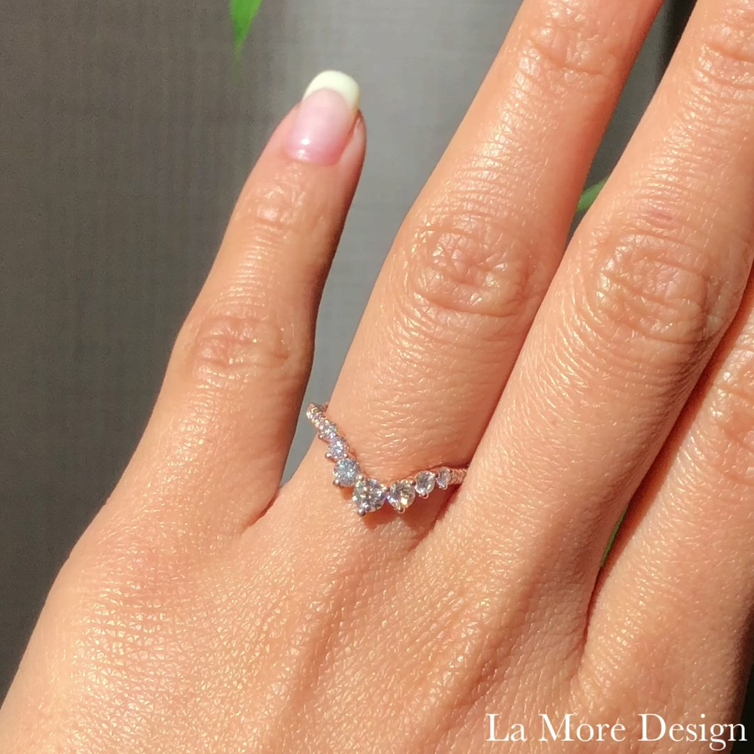 Pave engagement ring deals with wedding band