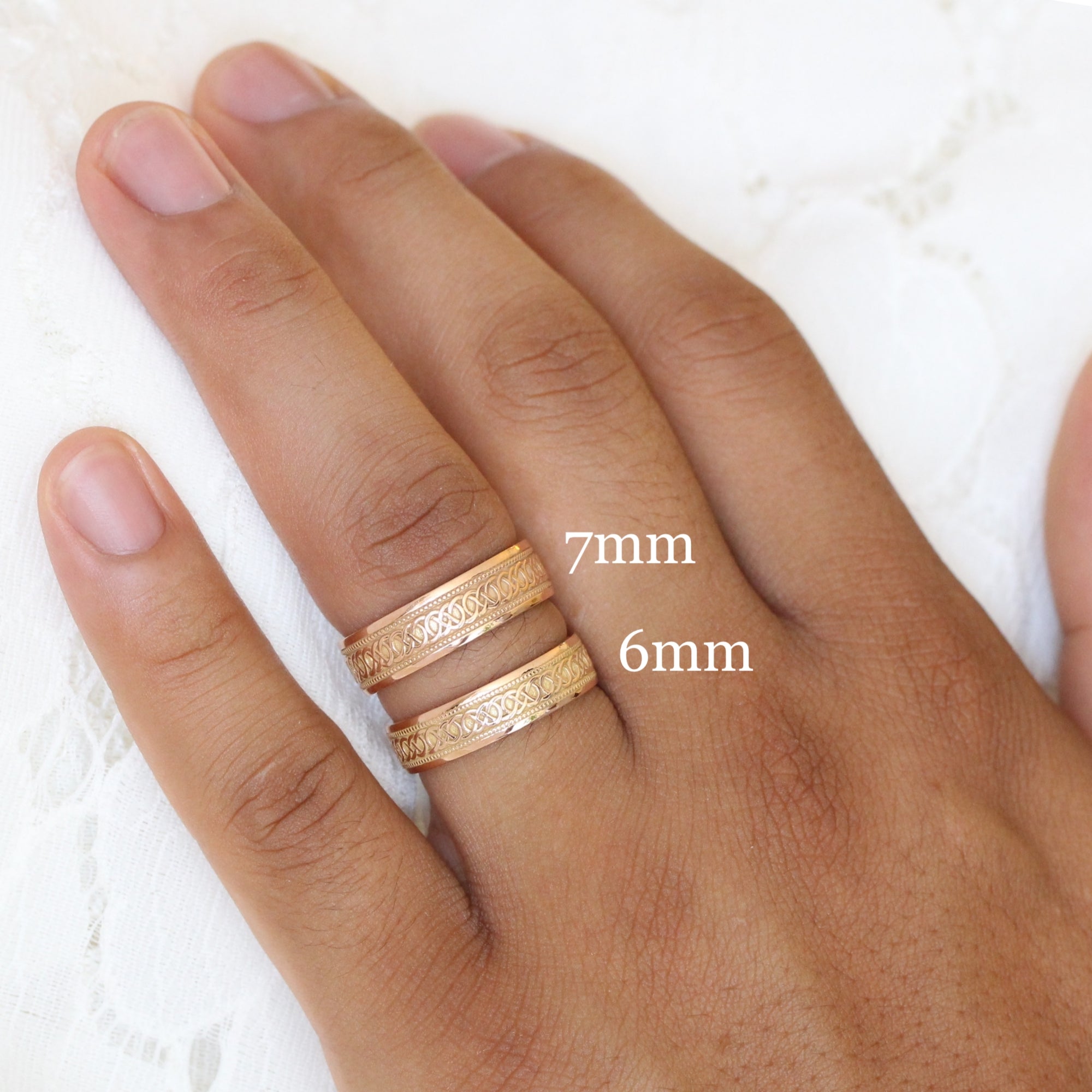 Celtic Knot Wedding Band Rose Gold Eternity Mens Wedding Ring la more design jewelry