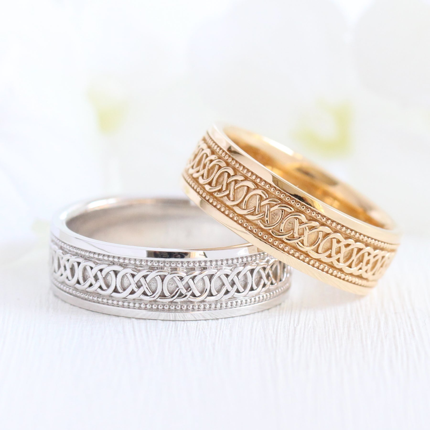 Celtic Knot Wedding Band White Gold Eternity Mens Wedding Ring la more design jewelry 