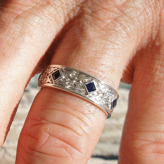 celtic wedding bands princess cut sapphire wedding rings la more design jewelry