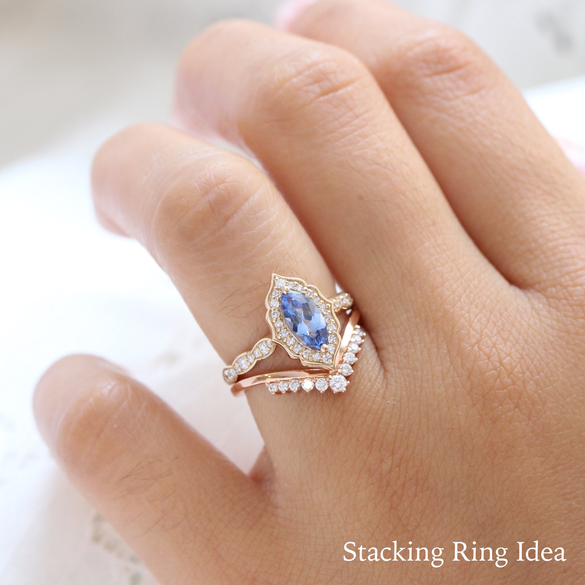 Ceylon sapphire ring yellow gold marquise engagement ring la more design jewelry