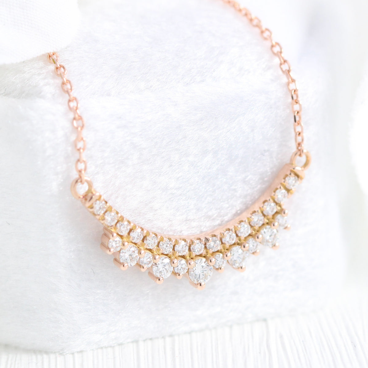 Crown diamond necklace rose gold drop pendant la more design jewelry