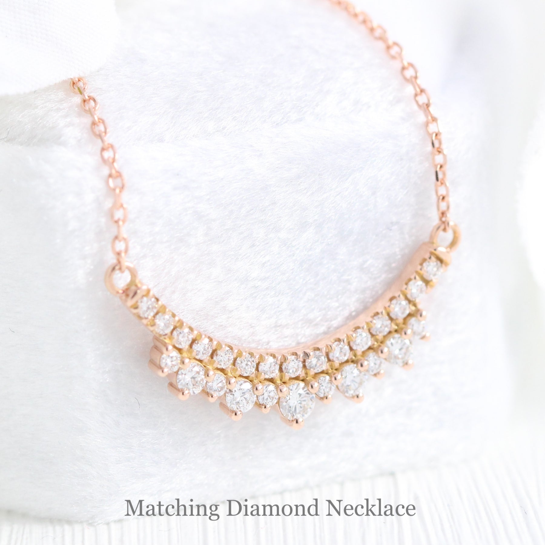Crown diamond necklace rose gold drop pendant la more design jewelry