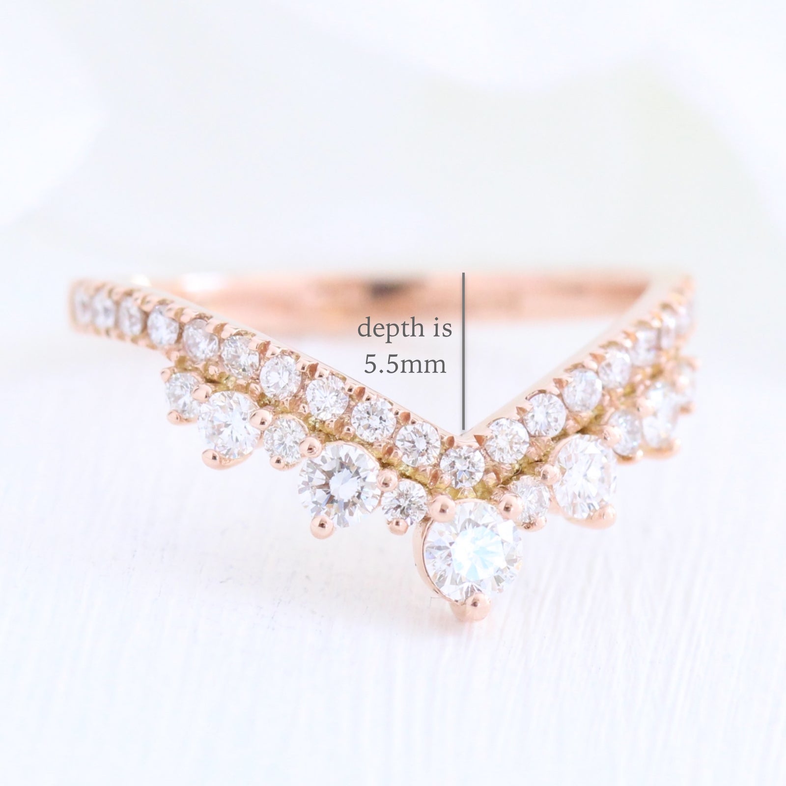 Large diamond wedding ring rose gold curved pave diamond band by la more design jewelry-5.5mm