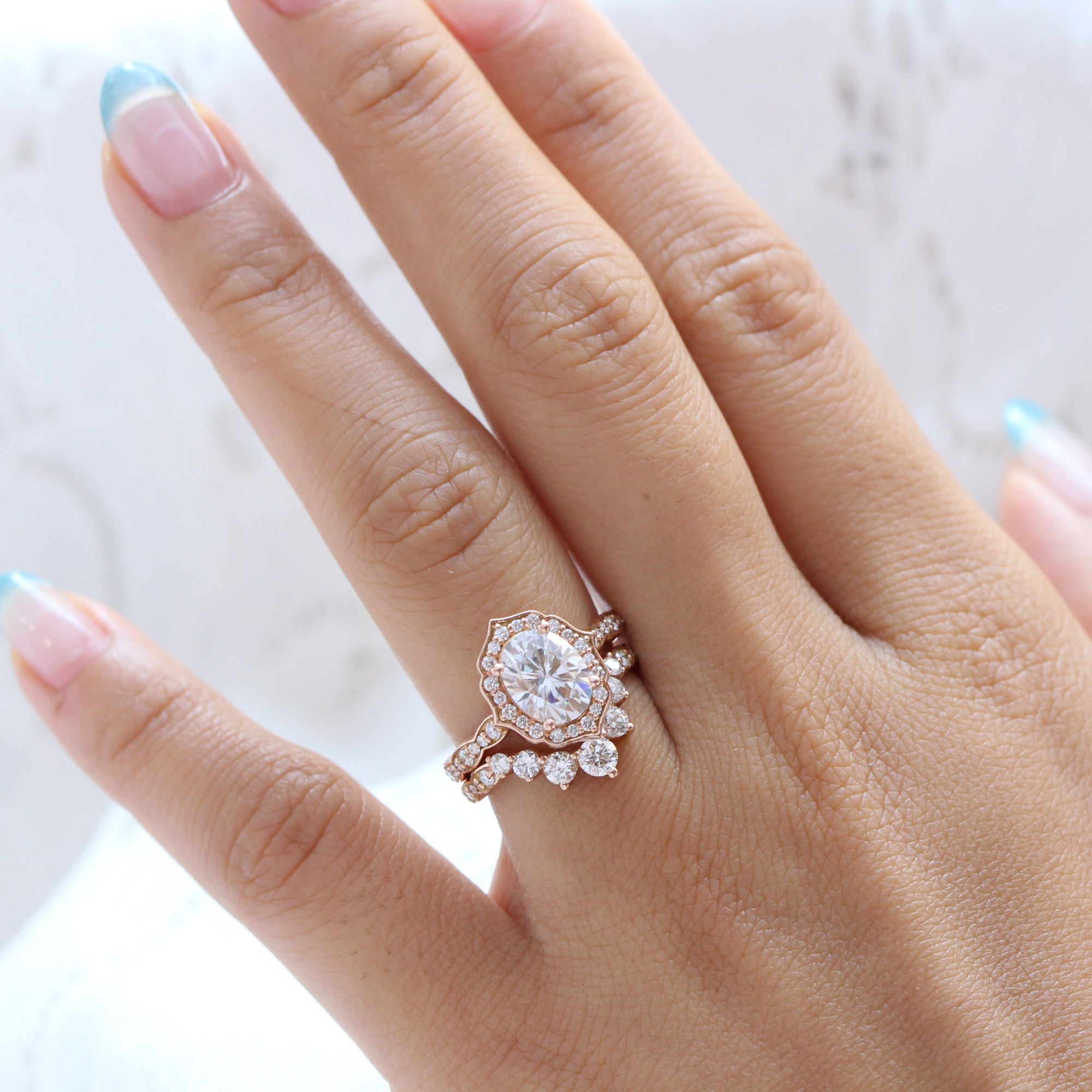 Wide oval engagement best sale ring