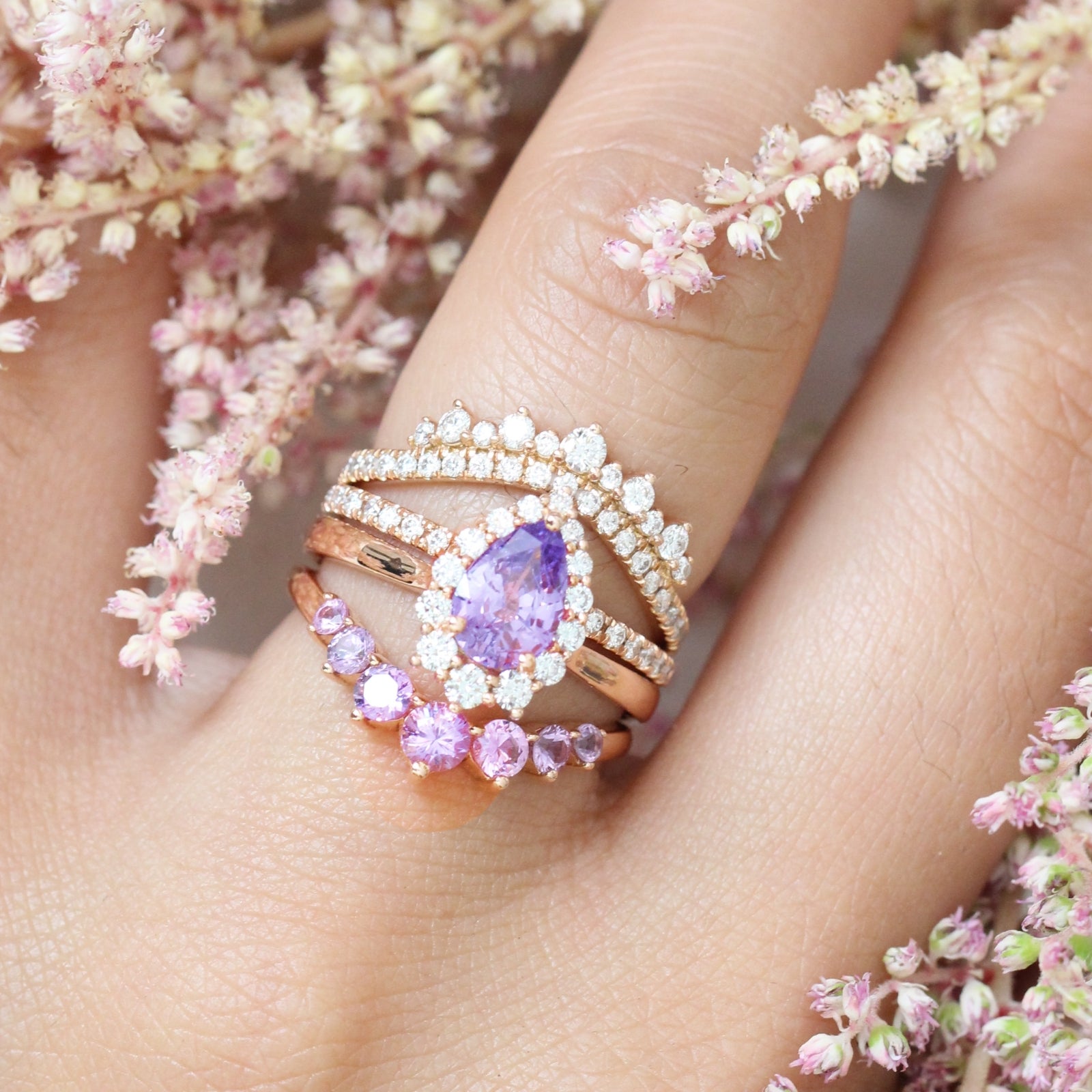Wedding rings with purple diamonds online