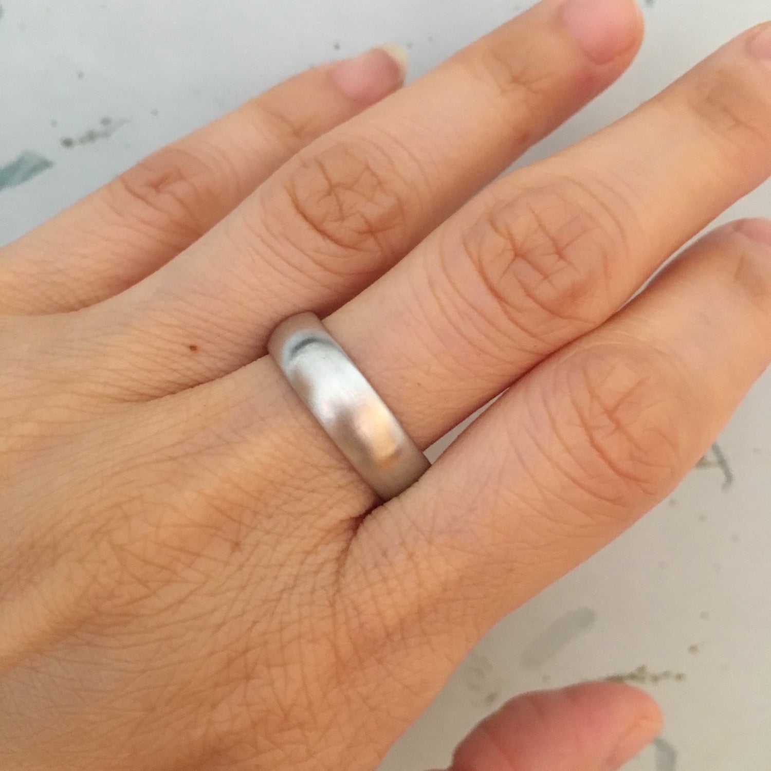 Mens wedding ring white gold domed wedding band matte finish gold ring la more design jewelry