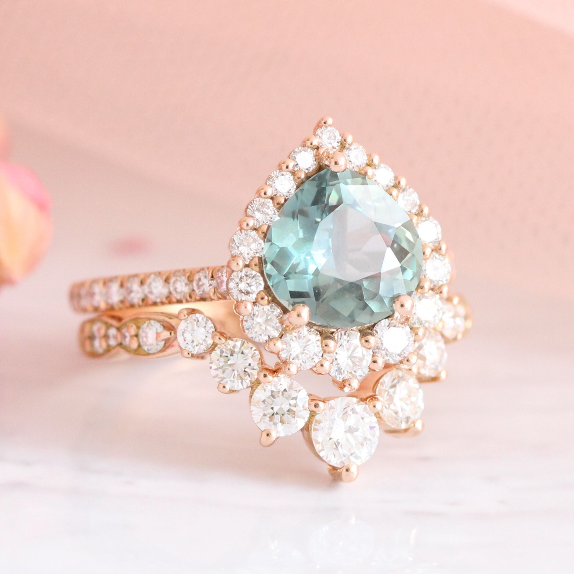 Montana green sapphire engagement rings, sea-foam green sapphire rings, emerald rings la more design jewelry