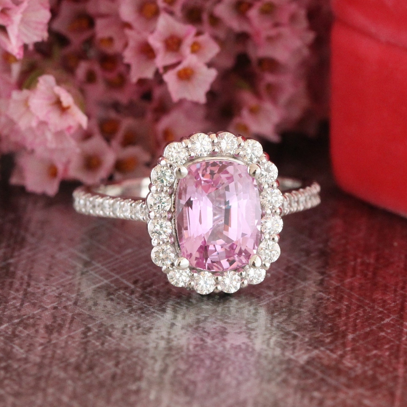 Large pink clearance sapphire ring