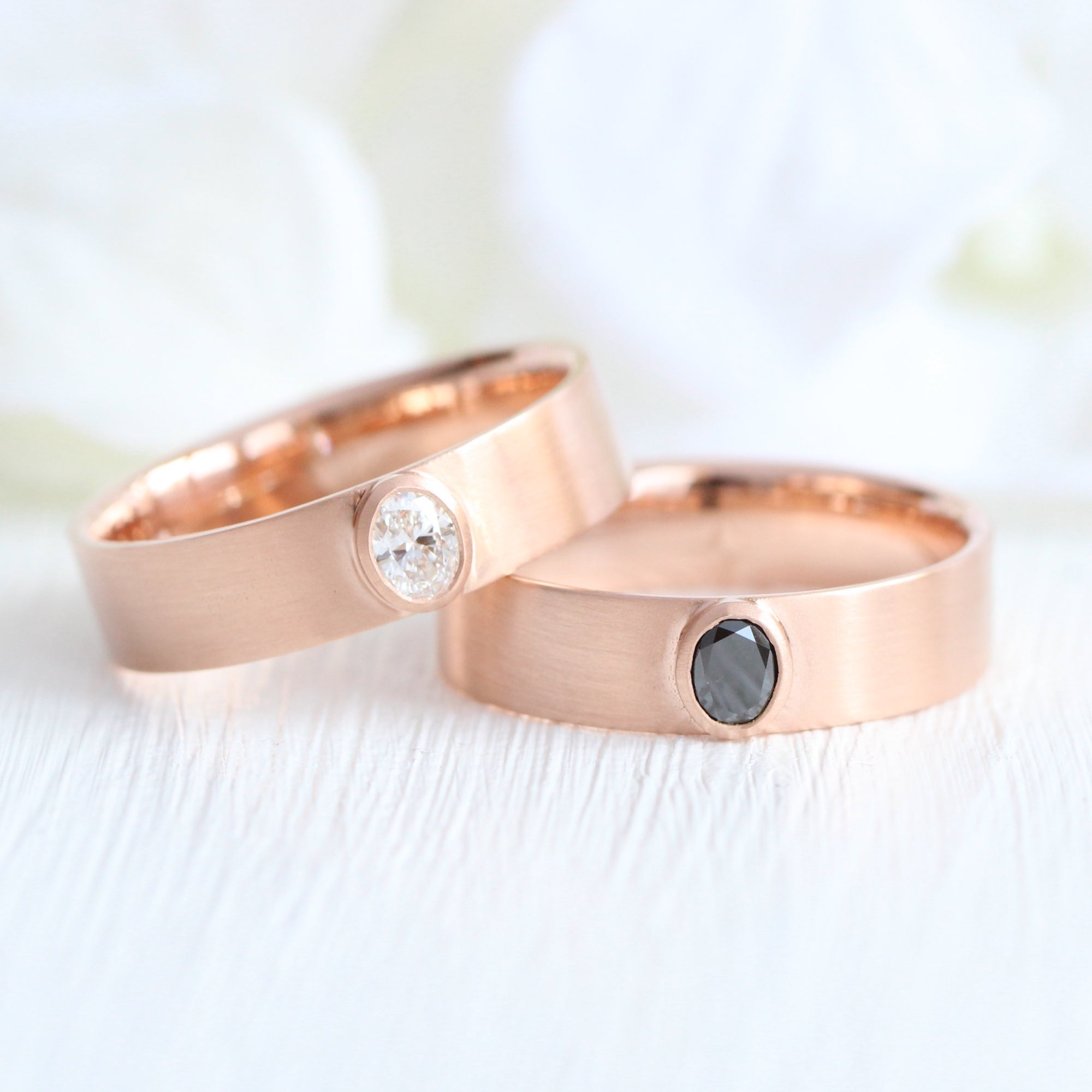 Oval diamond wedding ring rose gold diamond wide wedding band for him la more design jewelry