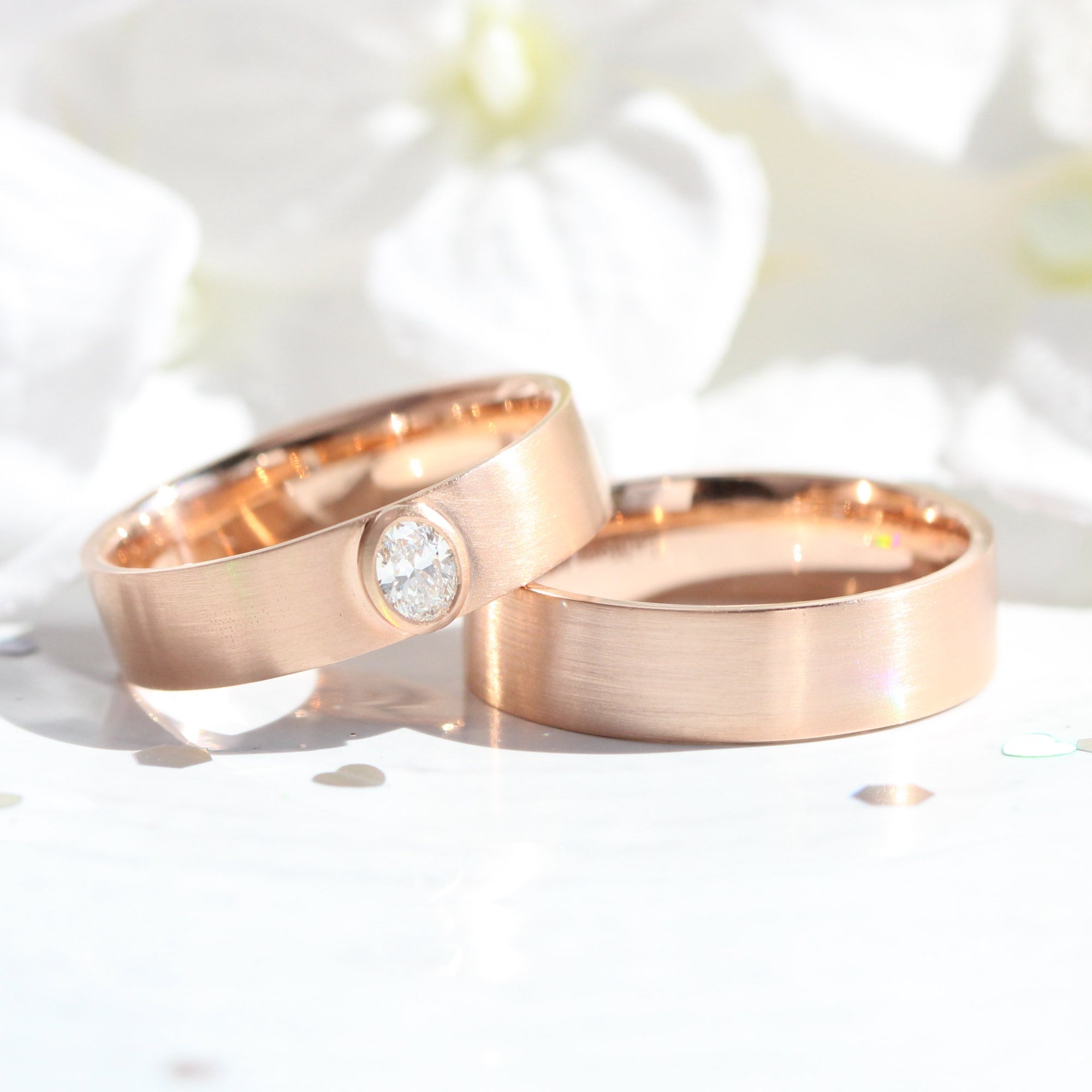 Oval diamond wedding ring rose gold diamond wide wedding band for him la more design jewelry