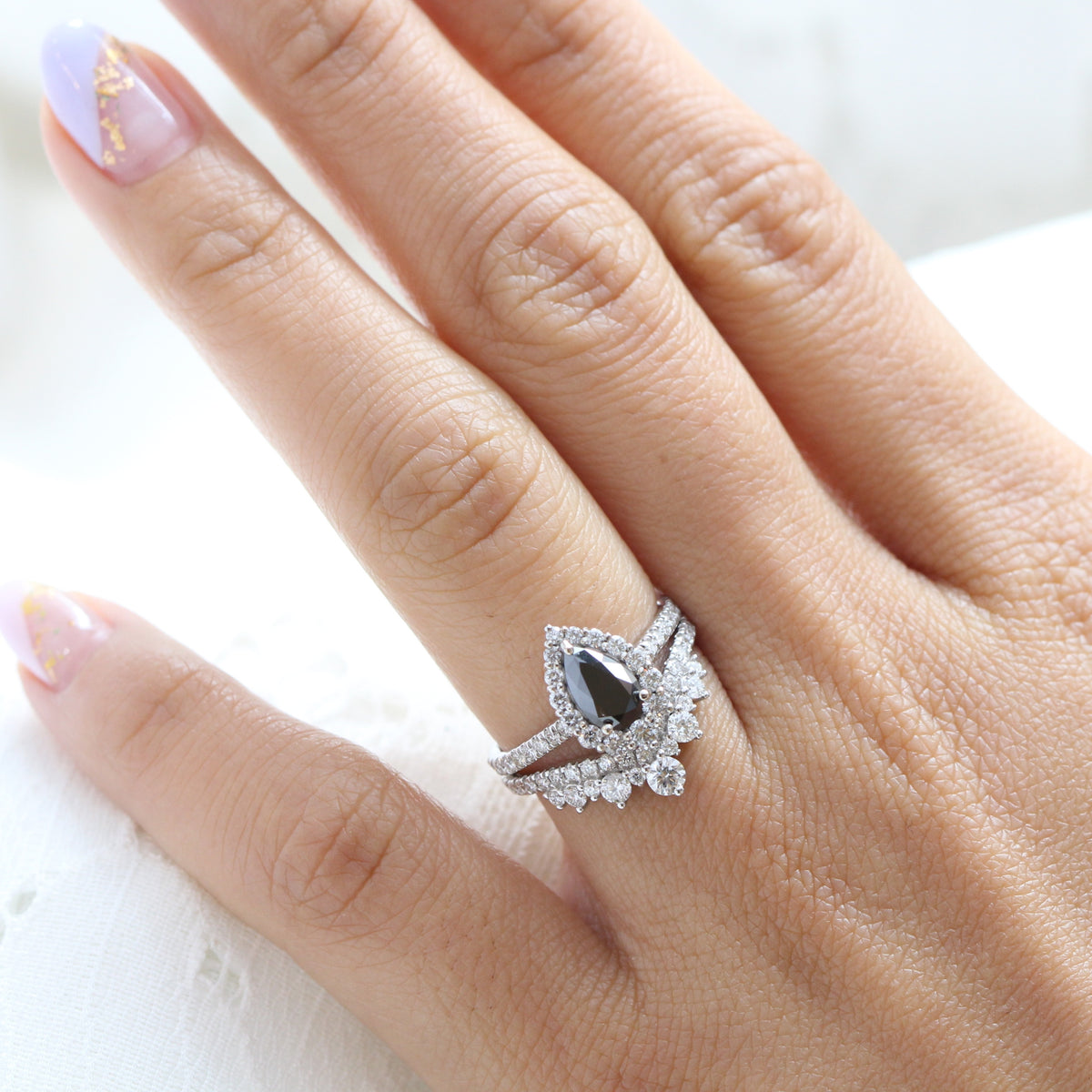 V3 Jewelry Sterling Silver Natural Black Diamond Band Ring