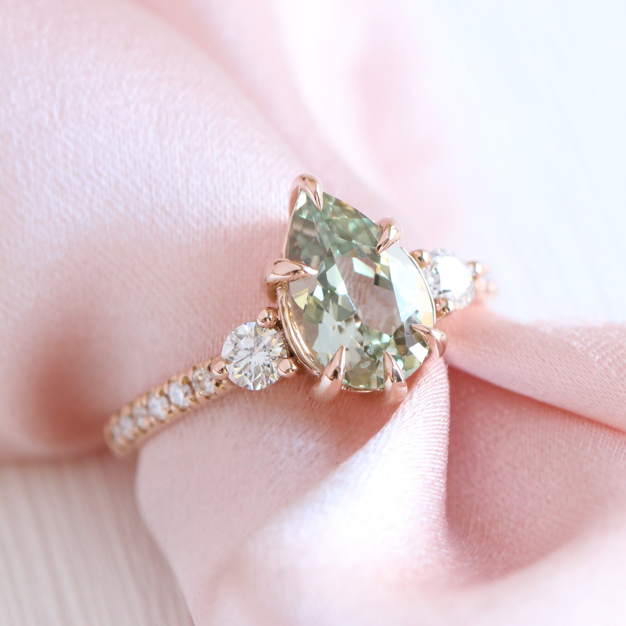 Light Green Diamond Engagement Ring Light Green Diamond Engagement Ring