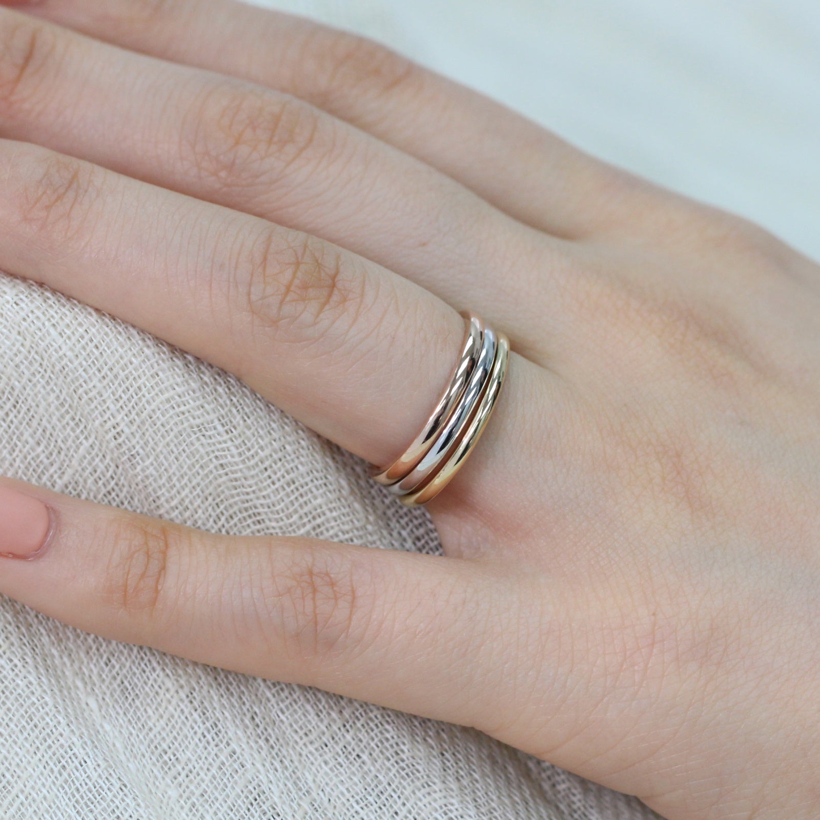 Plain gold wedding band solid 14k rose gold ring by la more design jewelry