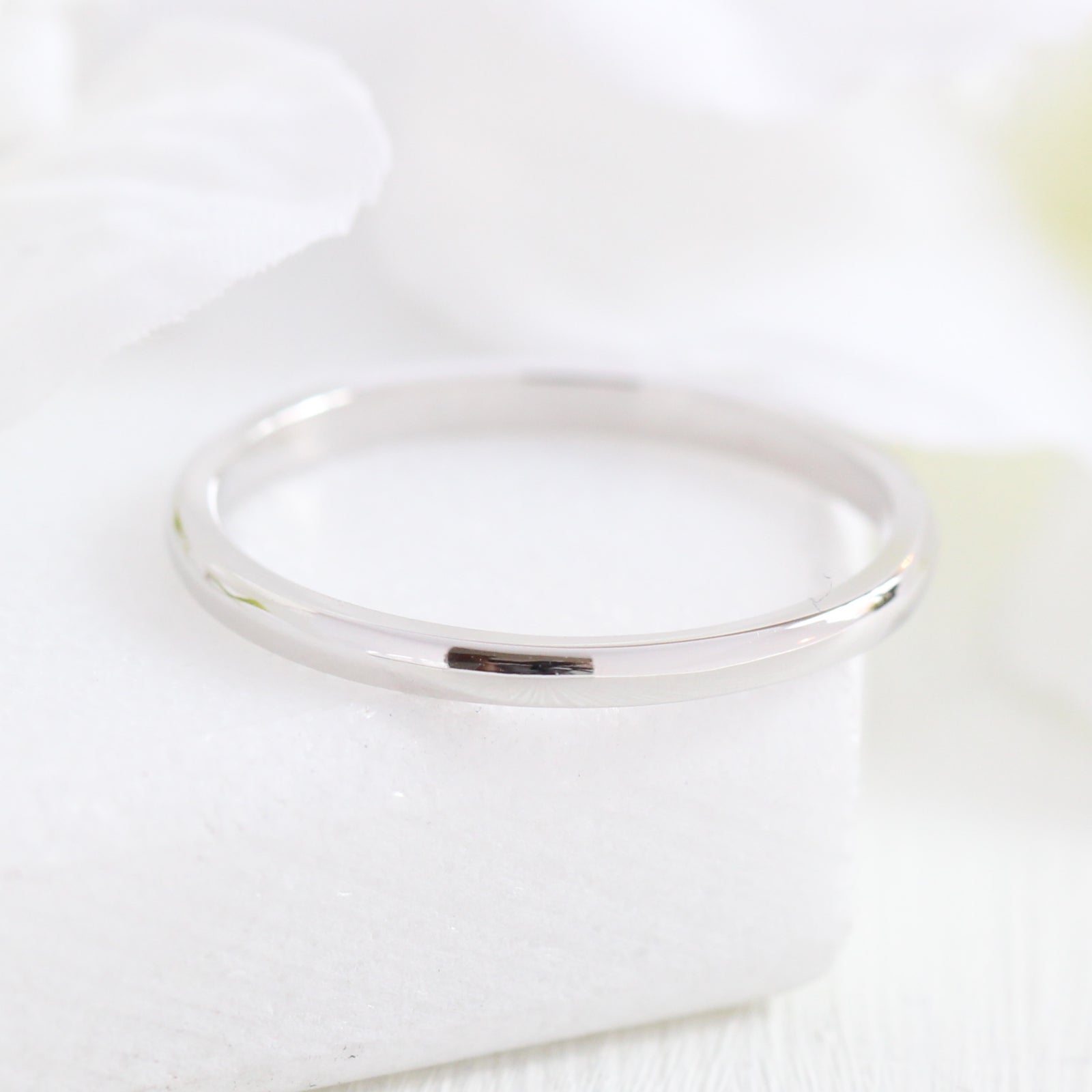 Plain gold wedding band solid 14k white gold ring by la more design jewelry