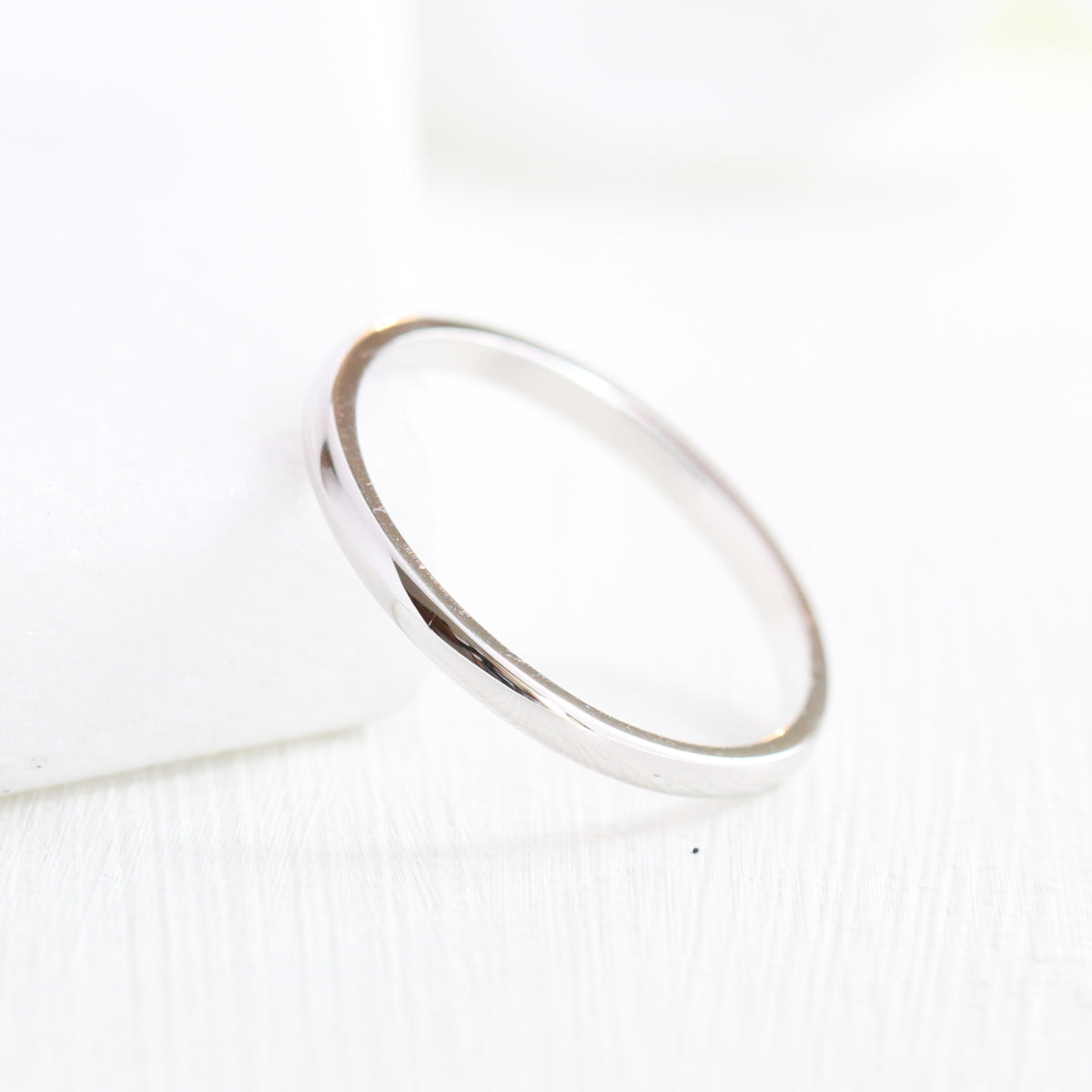 Plain gold wedding band solid 14k white gold ring by la more design jewelry