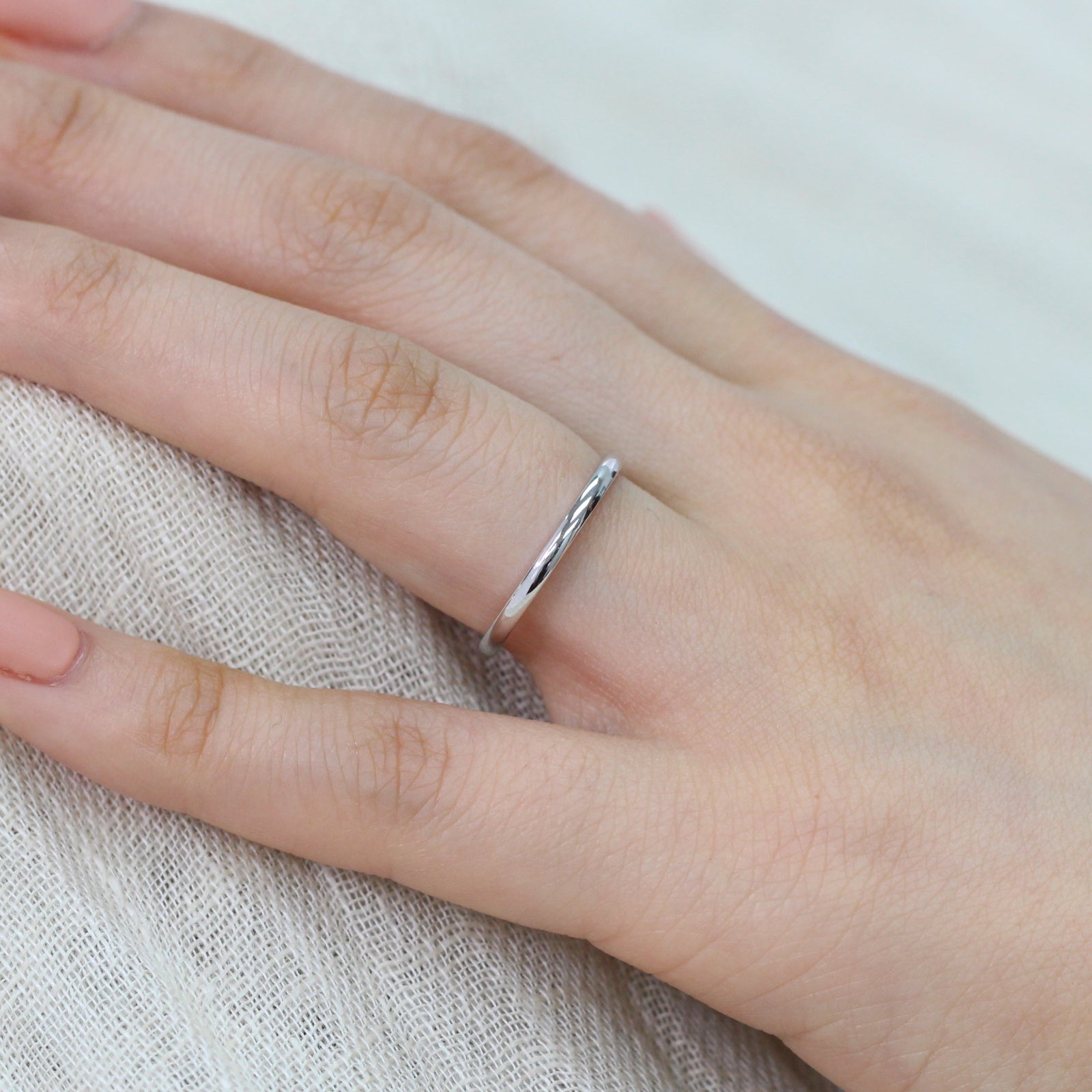 Plain gold wedding band solid 14k white gold ring by la more design jewelry