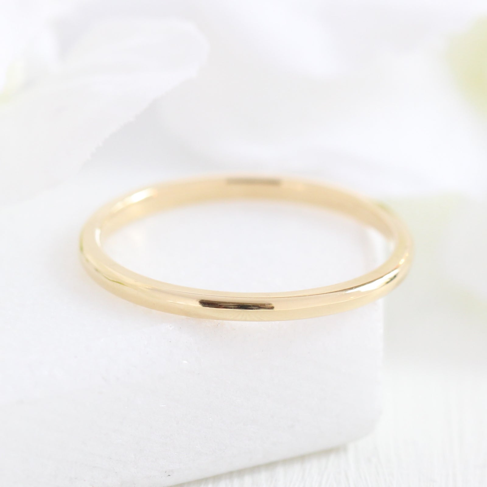 Plain gold wedding band solid 14k yellow gold ring by la more design jewelry