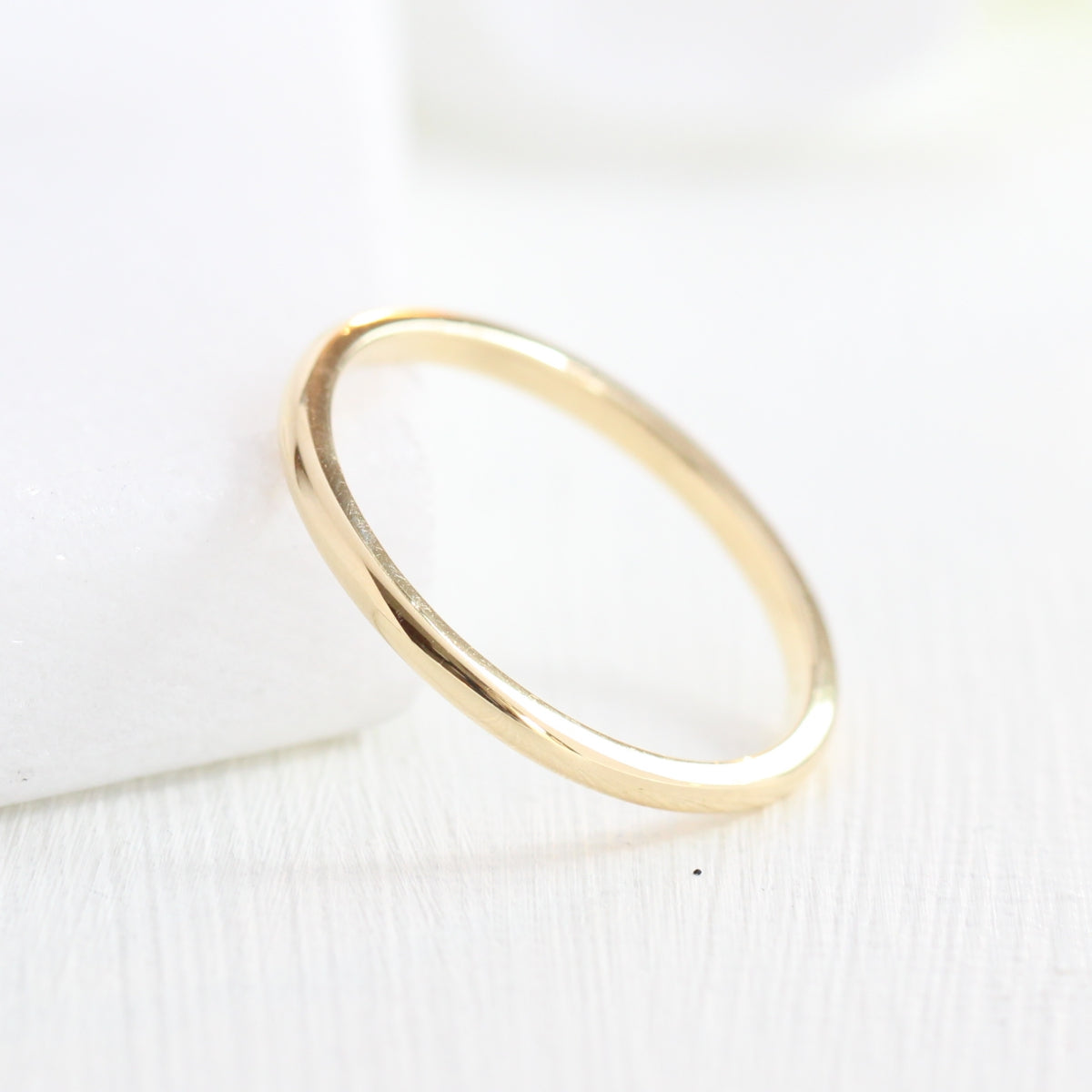 Plain gold wedding band solid 14k yellow gold ring by la more design jewelry